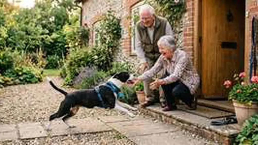 El perro visita la casa de los abuelos tras dos semanas, pero parece una eternidad
